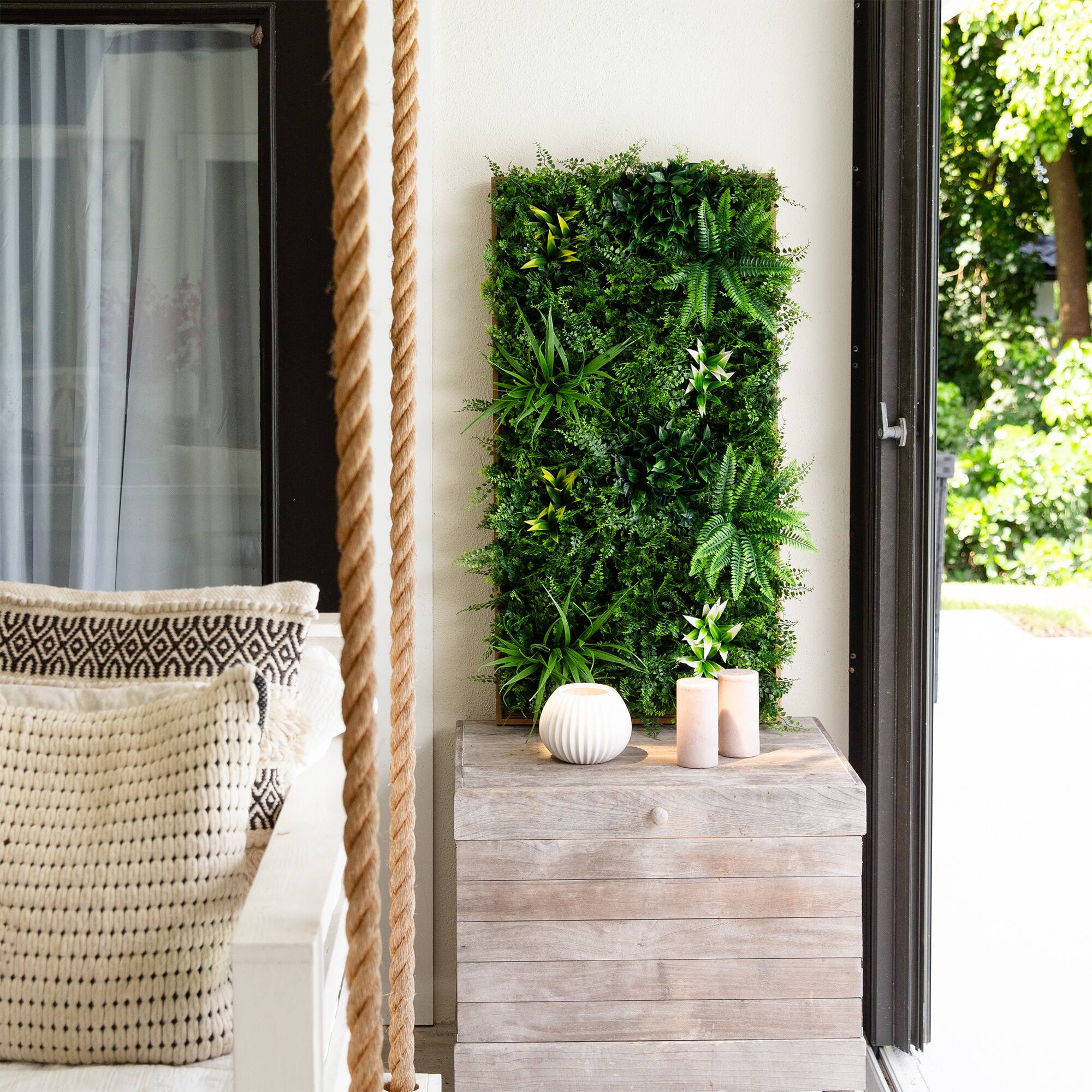 20" x 40" Framed Costa Rican Forest Artificial Living Wall Art Panel